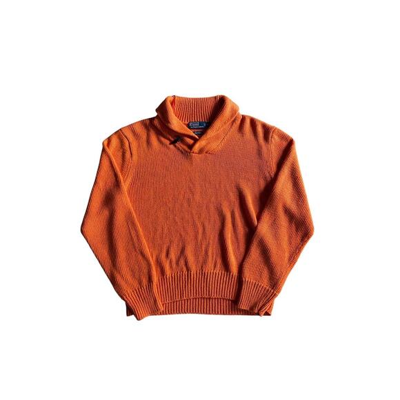 VTG Polo Ralph Lauren Knitted Shawl Sweater Sz XL